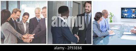 Diverse group of business people working in creative office Stock Photo