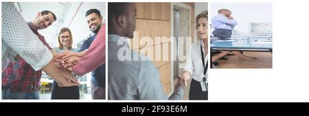 Diverse group of business people working in creative office Stock Photo