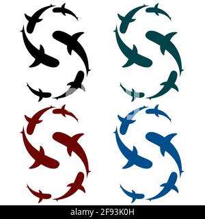 seafood logo in the form of a letter S of fish 1 Stock Vector