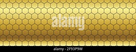 gold hexagon and black background Stock Vector