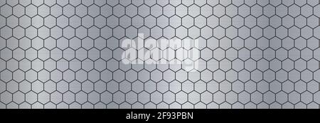 metal background and black hexagon Stock Vector