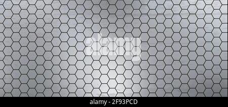 metal background and black hexagon Stock Vector