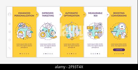 Smart content benefits onboarding vector template Stock Vector