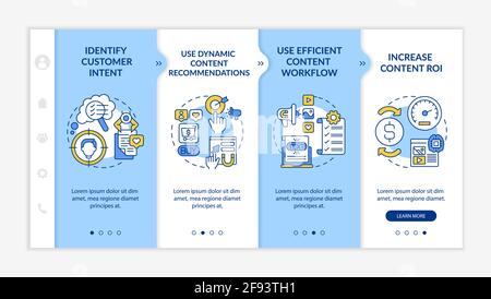 Smart content creation tips onboarding vector template Stock Vector