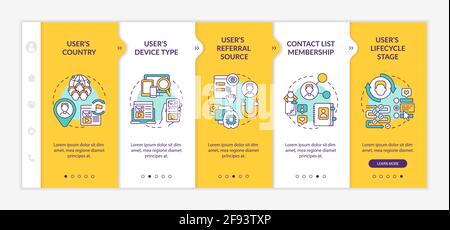 Smart rules criteria onboarding vector template Stock Vector