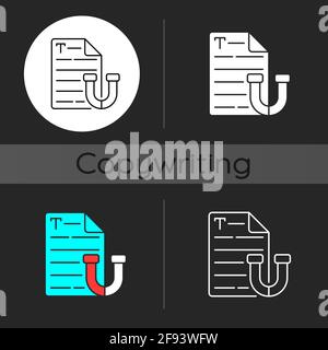 Appealing text dark theme icon Stock Vector