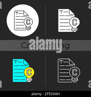 Original content dark theme icon Stock Vector