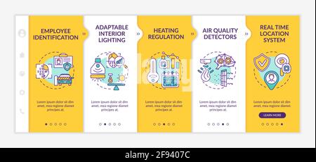 Future smart office onboarding vector template Stock Vector