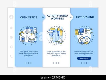 Futuristic office environments onboarding vector template Stock Vector