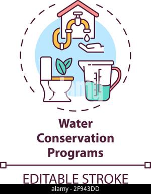 Water conservation programs concept icon Stock Vector