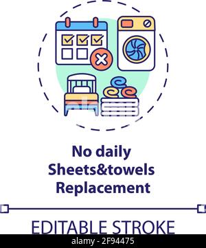No daily sheets and towels replacement concept icon Stock Vector
