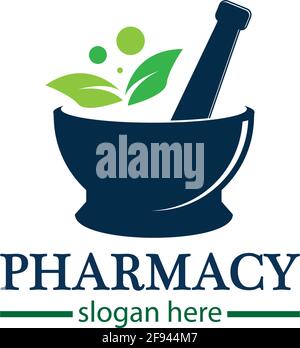 Creative Pharmacy Concept Logo Design Stock Vector