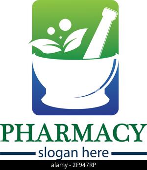 Creative Pharmacy Concept Logo Design Stock Vector