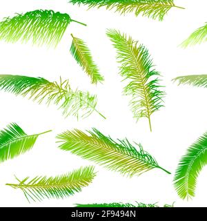 Palm leaves. seamless background. Vector illustration Stock Vector