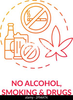 No alcohol, smoking and drugs concept icon Stock Vector