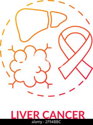 Liver cancer concept icon Stock Vector