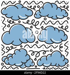 hand drawn cloud doodle set Stock Vector
