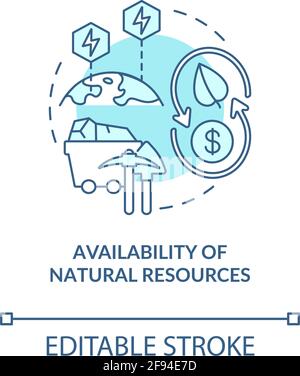 Natural resources availability concept icon Stock Vector