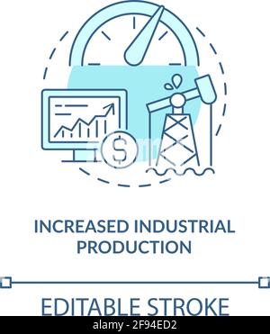 Increased industrial production concept icon Stock Vector