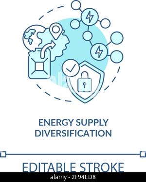 Energy supply diversification concept icon Stock Vector
