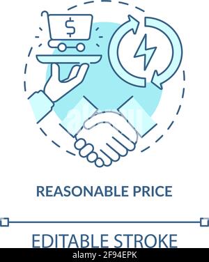 Reasonable price concept icon Stock Vector