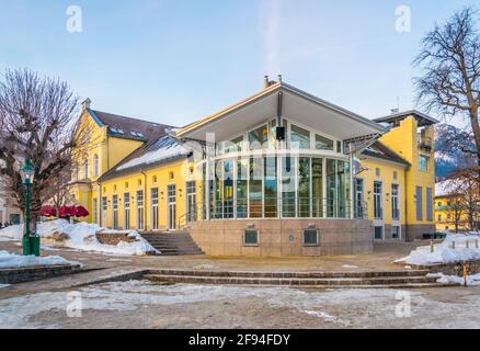 View of the Kurhaus in Bad Aussee in Austria. Stock Photo