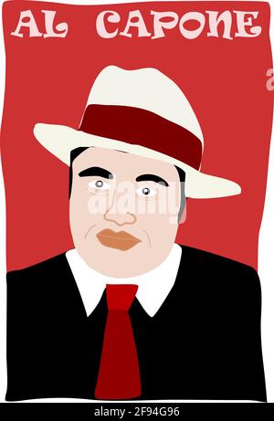 Al Capone portrait image with hat Stock Photo