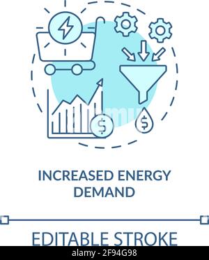 Increased energy demand concept icon Stock Vector