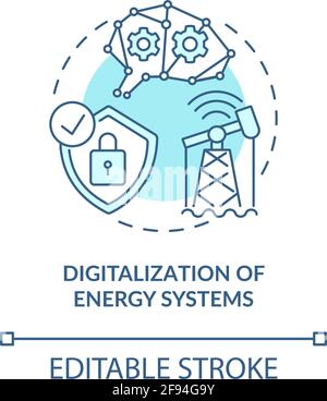 Energy systems digitalization concept icon Stock Vector