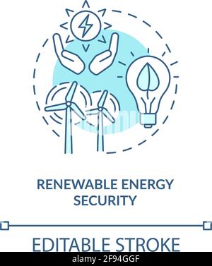 Renewable energy security concept icon Stock Vector