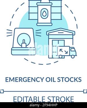 Emergency oil stocks concept icon Stock Vector