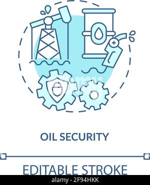 Oil security concept icon Stock Vector