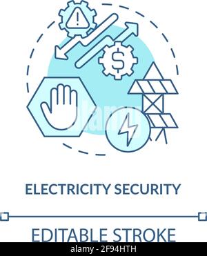 Electricity security concept icon Stock Vector