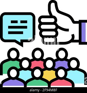 feedback crowdsoursing color icon vector illustration flat Stock Vector