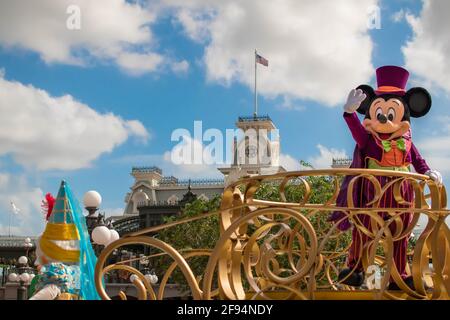 Orlando, Florida. August 04, 2020. Minnie on Halloween Parade float at Magic Kingdom (471) Stock Photo