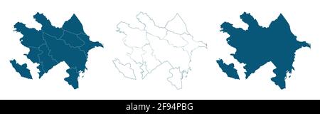 Azerbaijan map vector illustration isolated on white background Stock Vector