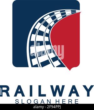 Simple Rail logo vector icon design illustration Stock Vector