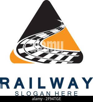 Simple Rail logo vector icon design illustration Stock Vector