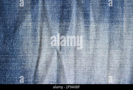 High detailed photo of classic blue jeans fabric, denim... Stock Photo