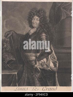 Ludwig Xiv., King of France Print of Drevet Stock Photo