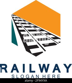 Simple Rail logo vector icon design illustration Stock Vector