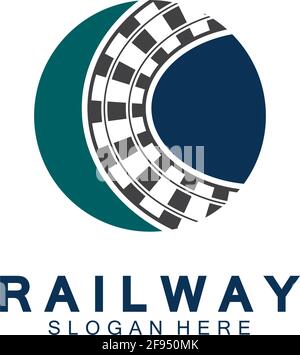 Simple Rail logo vector icon design illustration Stock Vector