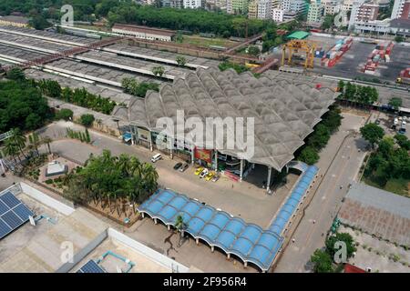 Dhaka, Bangladesh - April 015, 2021: Kamalapur Railway Station is the central railway station of Bangladesh. It is the largest railway station in the Stock Photo