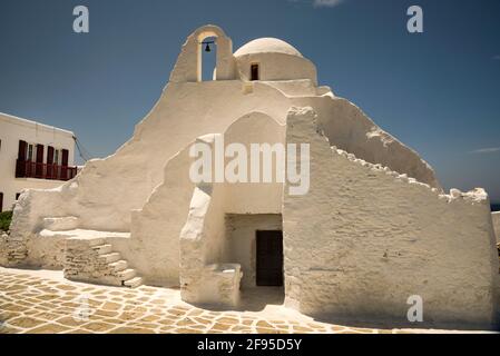 Panagia Paraportiani on Mykonos Island, Greece, Cycladic church in old port Kastro. Stock Photo