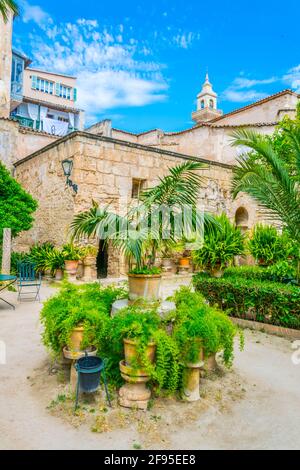A small garden of the Arab baths at Palma de Mallorca, Spain Stock Photo