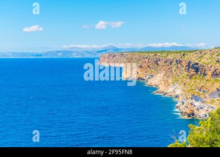 Ragged coast of Mallorca at Cap Blanc Stock Photo