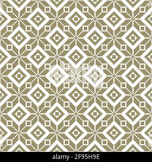 Seamless pattern based on Japanese traditiolal craft kogin .Circles . Stock Vector