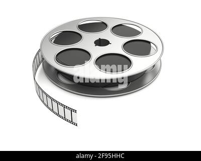 Film reel on a white background. 3d image Stock Photo