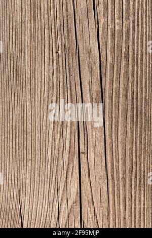 Background and texture of weathered fissured Siberian larch wood Stock Photo