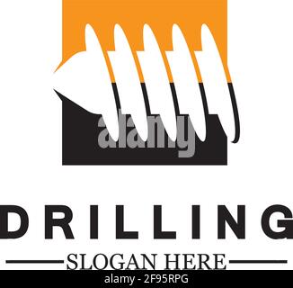 Drill logo icon design template ,Logo for mining / business / bore / drilling business / oil drilling. Other companies. Vector illustration. Stock Vector